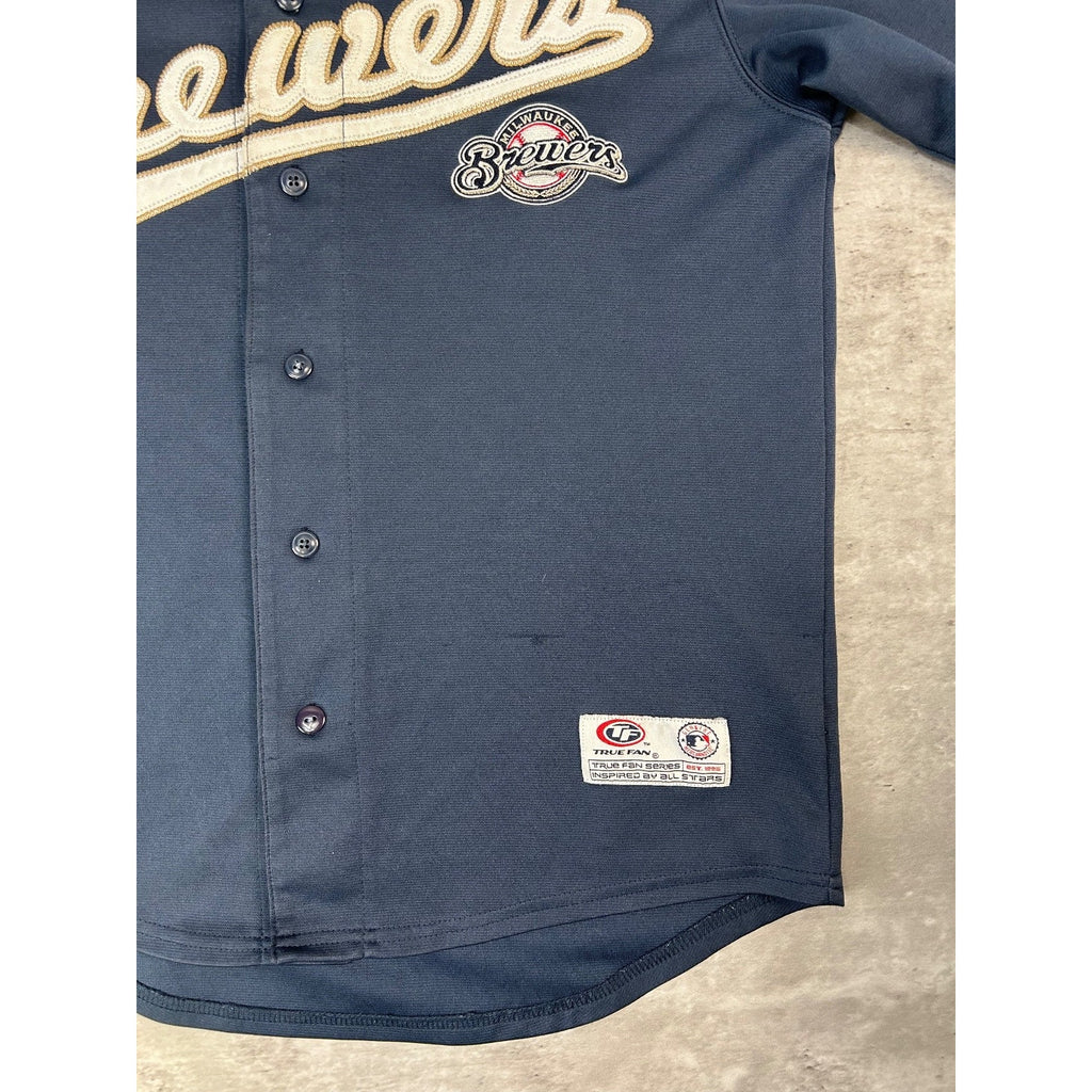 Vintage Milwaukee Brewers MLB Stitched Baseball Jersey Size Large