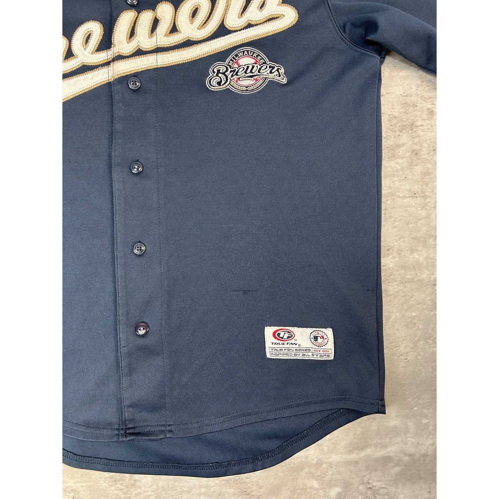 Vintage Milwaukee Brewers MLB Stitched Baseball Jersey Size Large