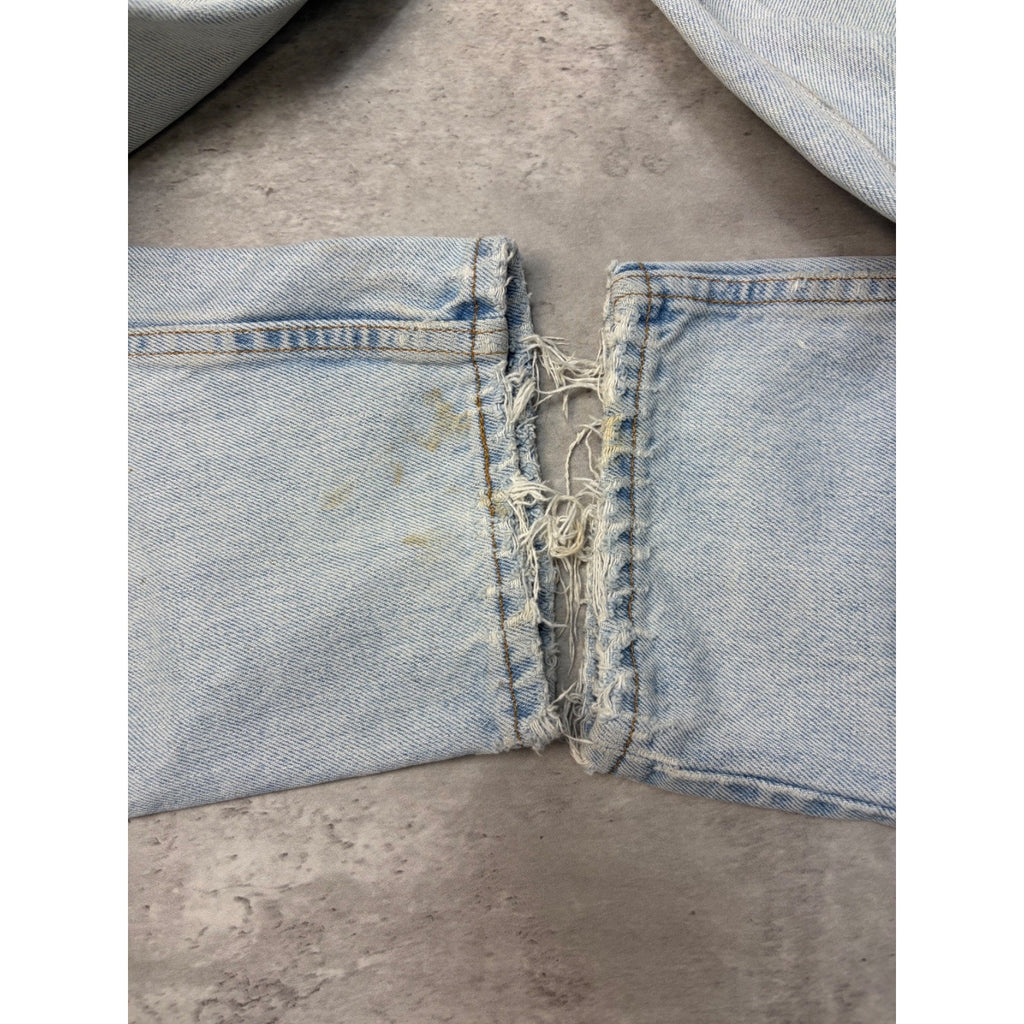 Vintage 90s Levis 560 Red Tab Relaxed Fit Tapered Light Wash Denim Pants Size 35