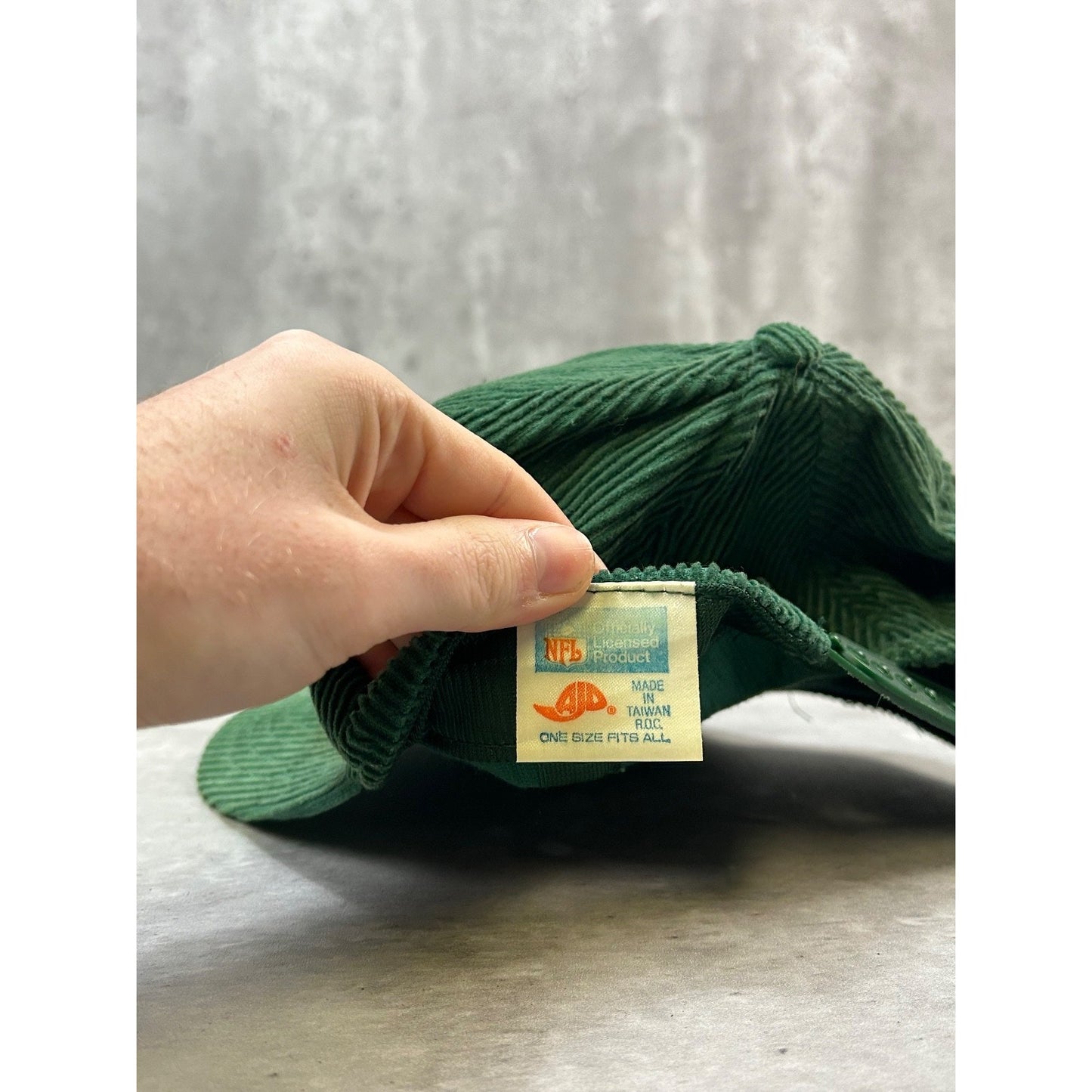 VTG 90s Green Bay Packers NFL Embroidered Spellout Corduroy Snapback Hat OSFA