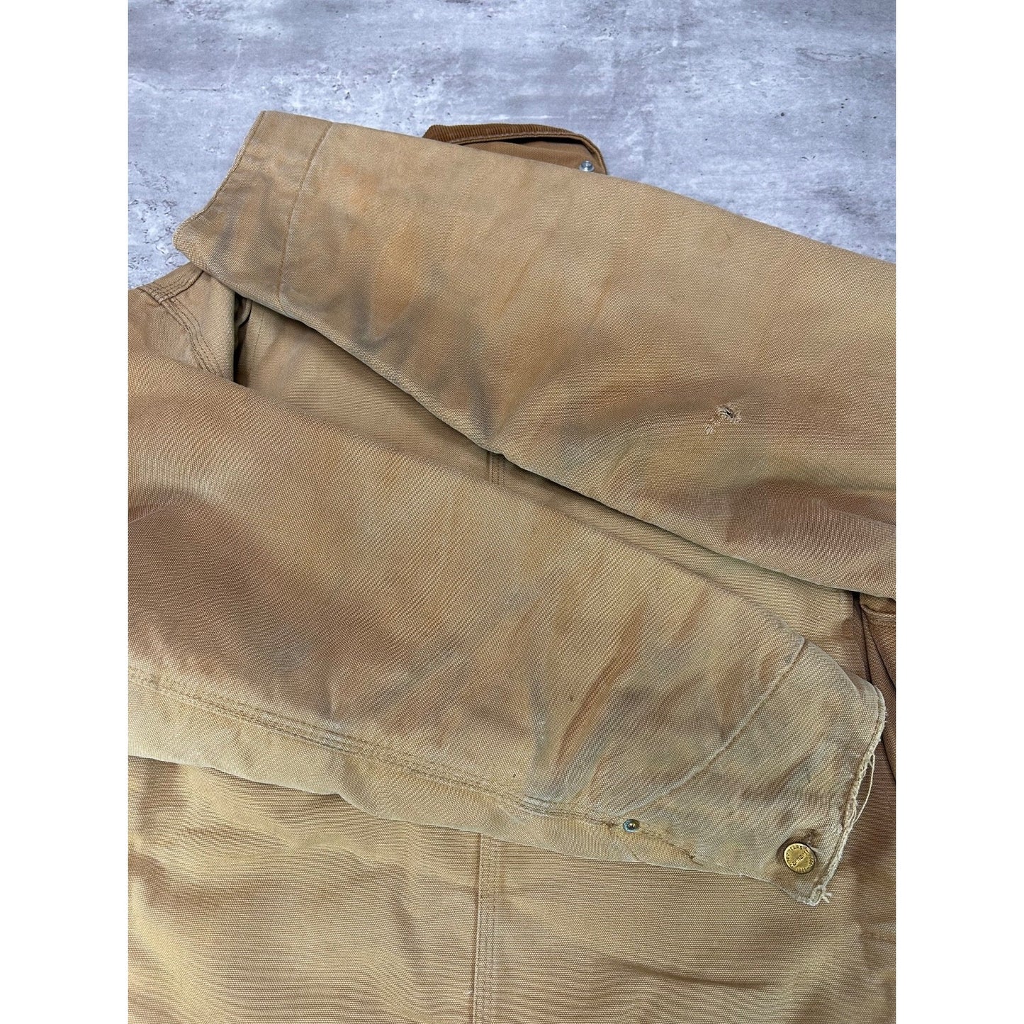 Vintage 1989 Carhartt Blanket Lined 100th Anni Canvas Workwear Chore Jacket XL