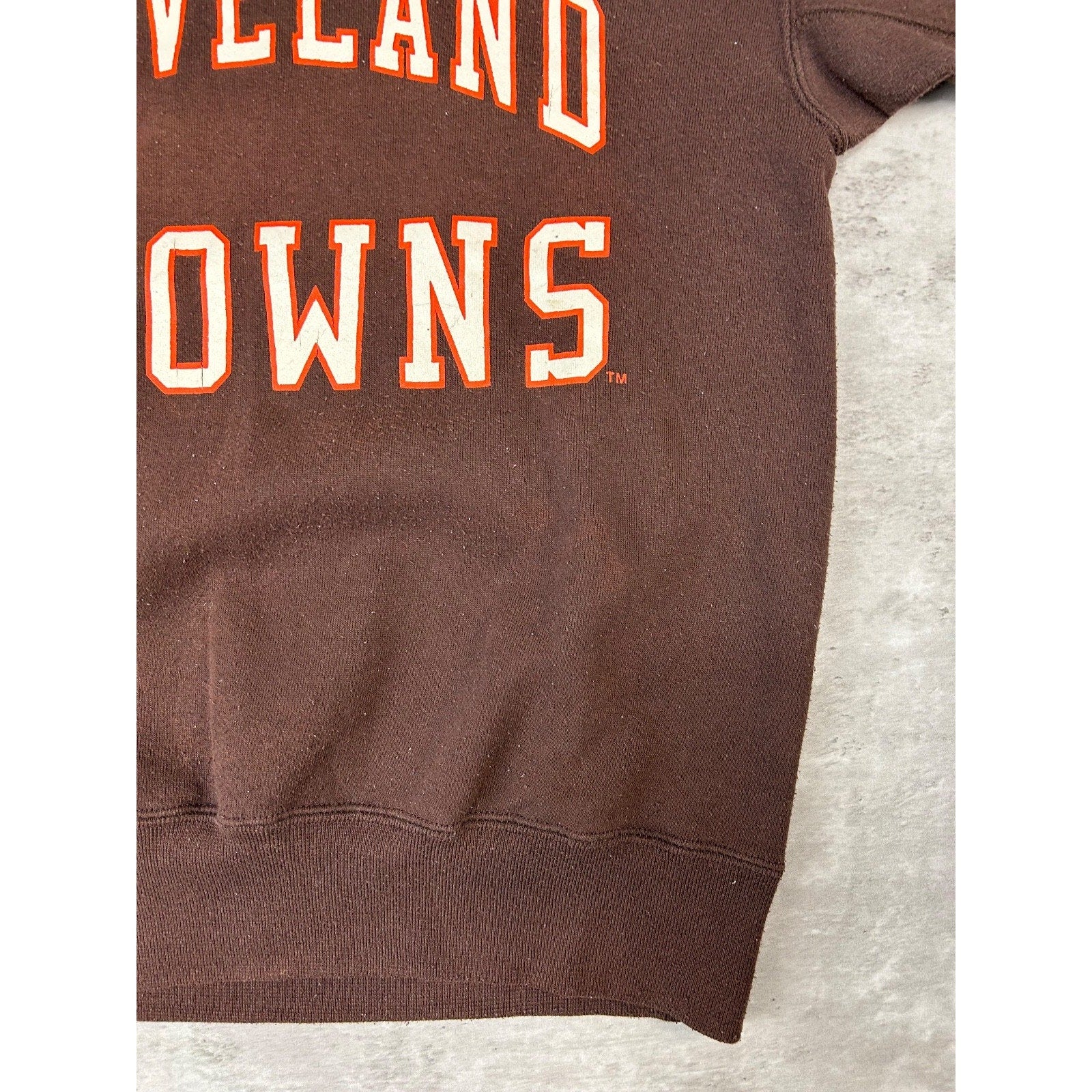 Vintage 90s Cleveland Browns NFL Spellout Graphic Football Sweatshirt Sz Medium
