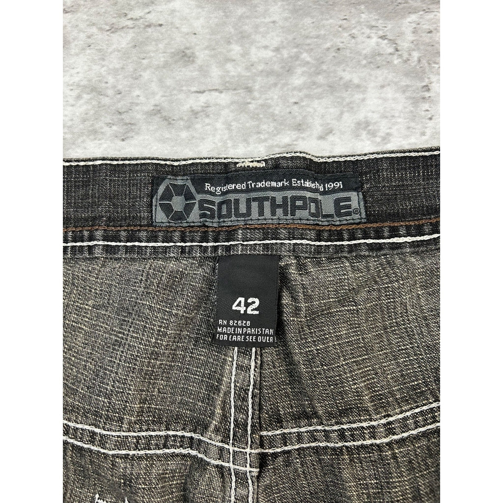 Vintage Y2K Southpole Faded Baggy Fit Black Denim Pants Size 42