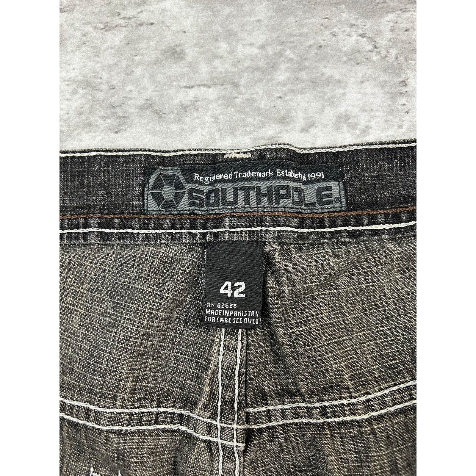 Vintage Y2K Southpole Faded Baggy Fit Black Denim Pants Size 42