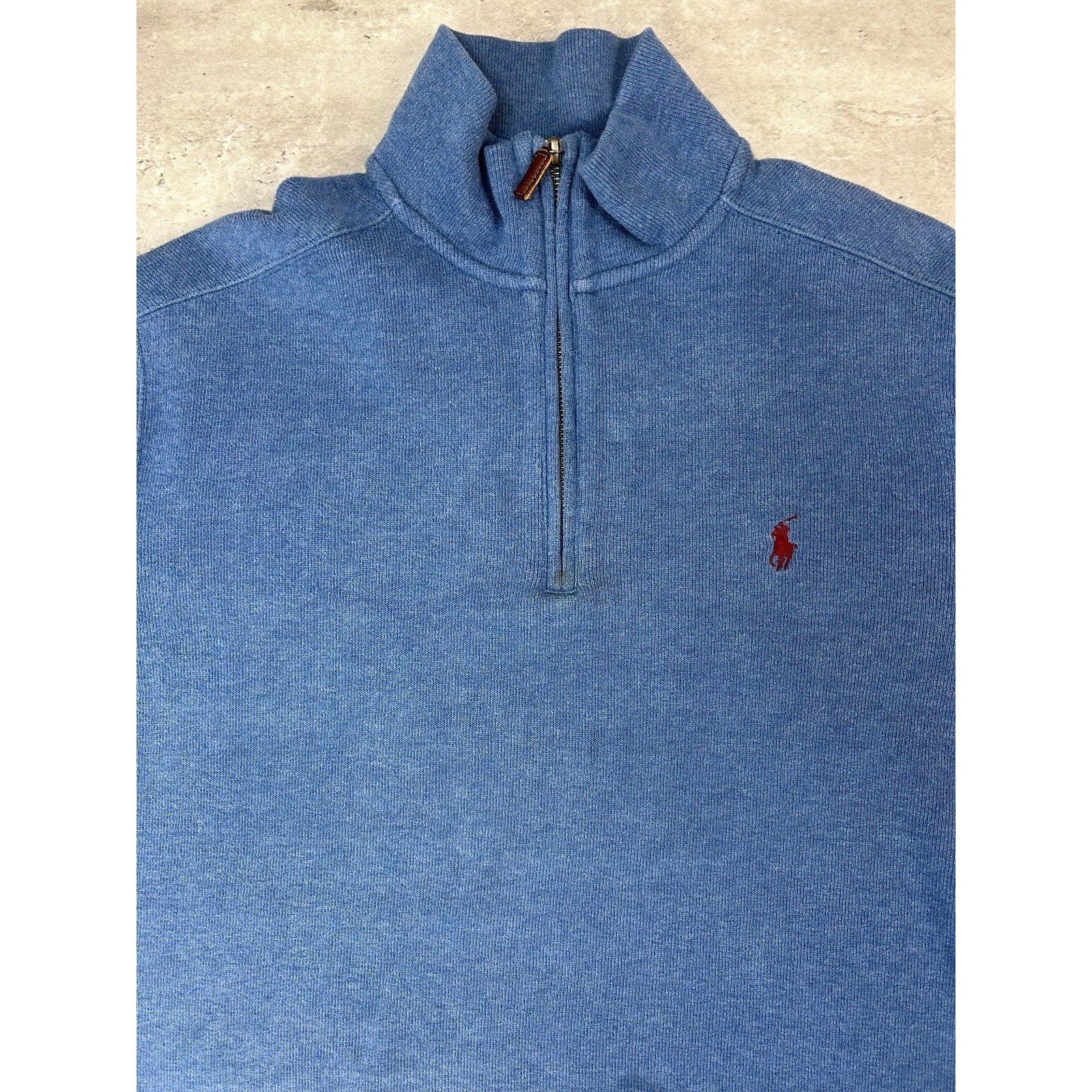 Vintage Polo Ralph Lauren Embroidered Pony 1/4 Zip Sweatshirt Size Large