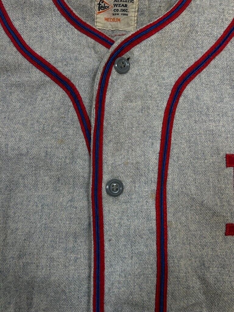 Vintage 50s/60s Falco Athletic Wear IM #24 Flannel Baseball Jersey Size Medium