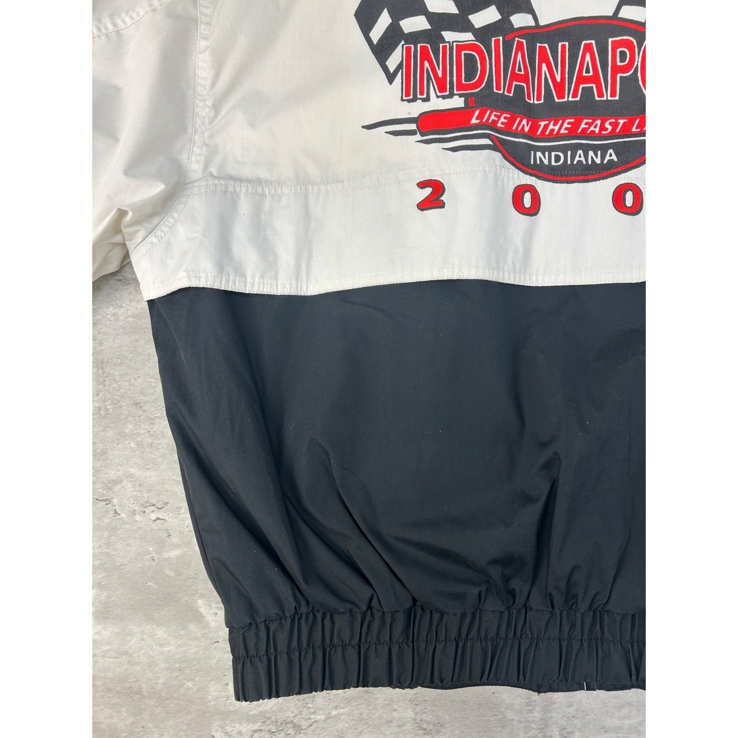Vintage 2000 Nascar Indianapolis Graphic Logo 1/2 Windbreaker Jacket Size Large