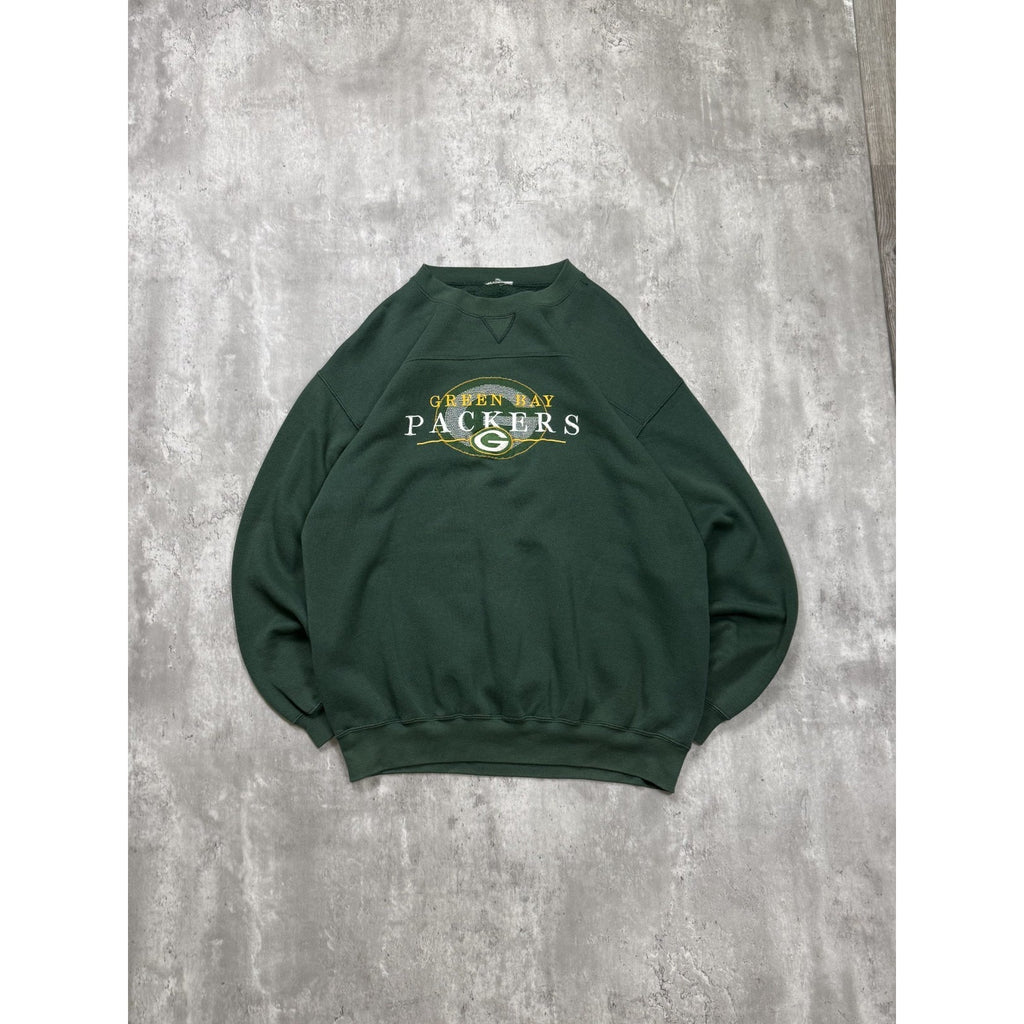 Vintage 90s Green Bay Packers NFL Embroidered Spellout Sweatshirt Size XL