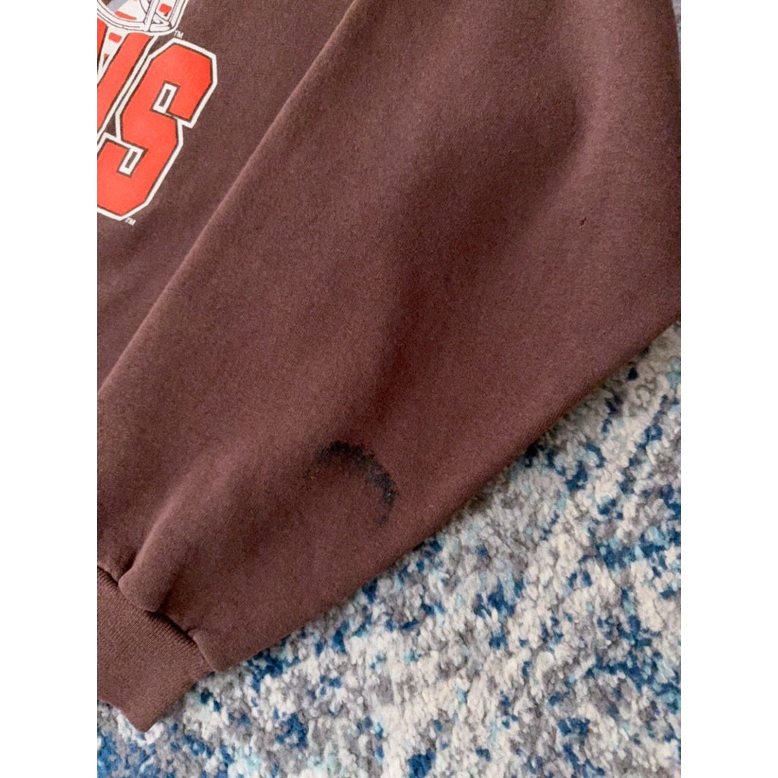 Vintage 90s Cleveland Browns NFL Helmet Graphic Spellout Sweatshirt Size XL