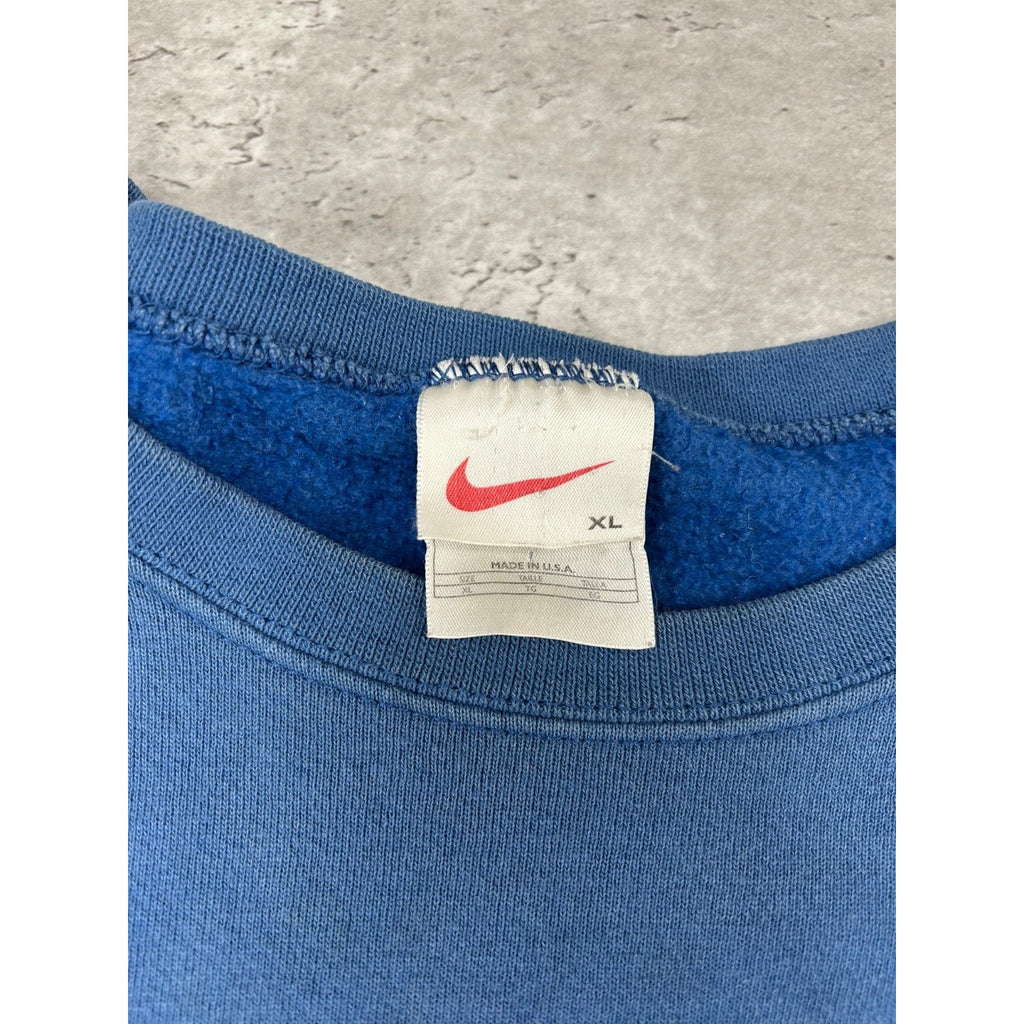 Vintage 90s Nike Embroidered Mini Swoosh Distressed Sweatshirt Size XL