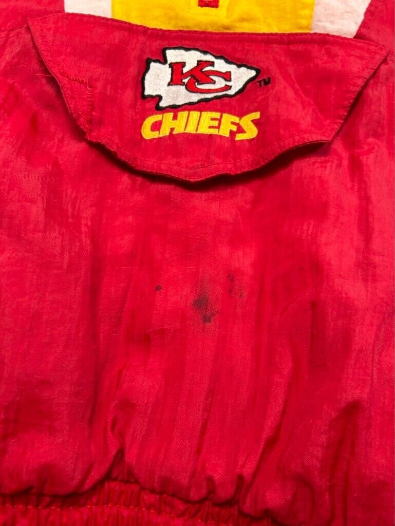 Vintage 90s Kansas City Chiefs NFL Starter 1/2 Zip Insulated Jacket Size Medium