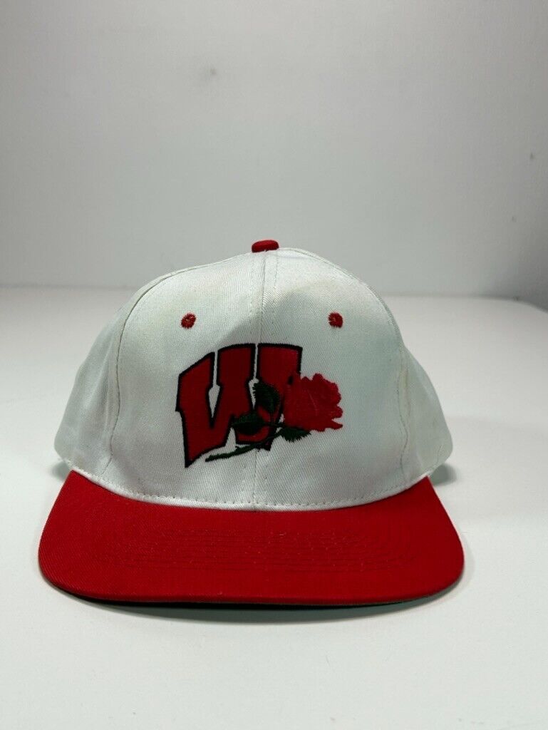 Vintage 90s Wisconsin Badgers NCAA Football Rose Bowl Logo Snapback Hat OSFA