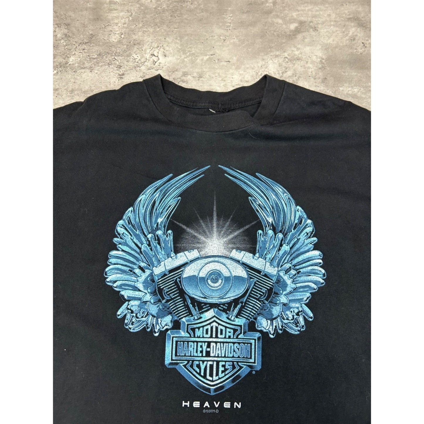 Vintage 1998 Harley Davidson Heaven Winged Engine Graphic T-Shirt Size XL