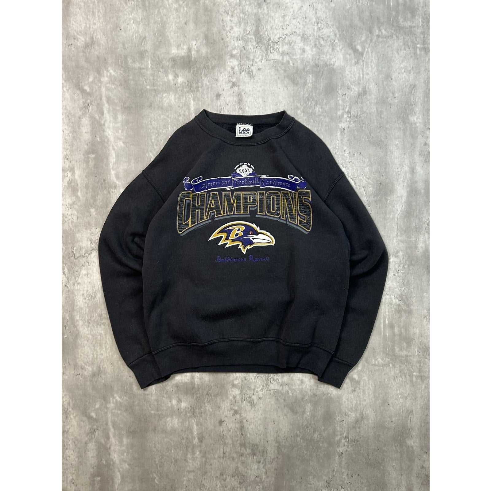 Vintage 2001 Baltimore Ravens NFL Super Bowl XXXV Champs Sweatshirt Size Medium