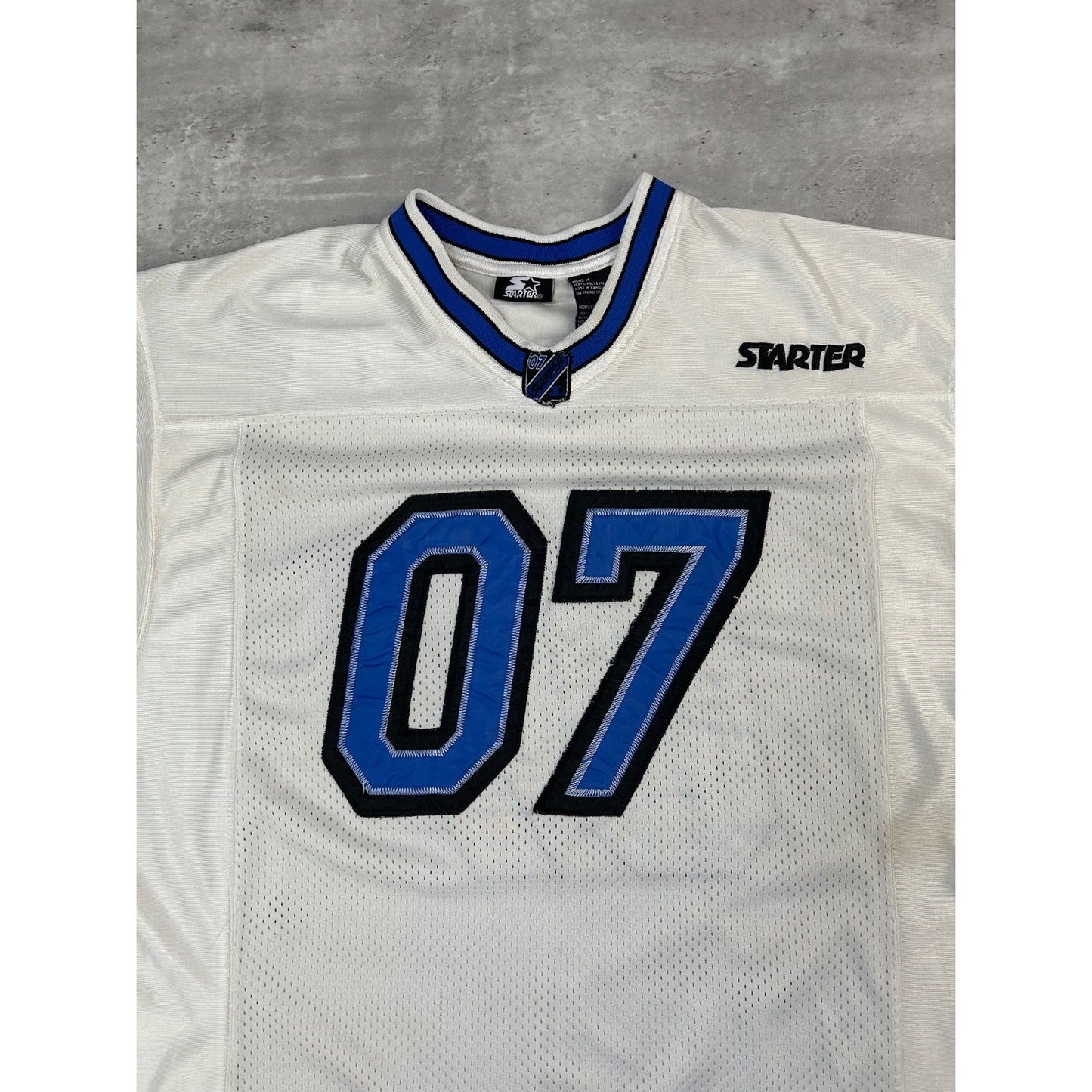 Vintage 90s Starter #07 Stitched Two Tone Football Jersey Size Medium