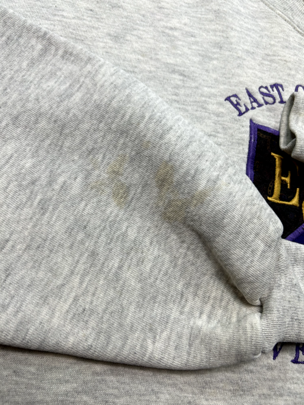 Vintage 90s East Carolina University Collegiate Crest Sweatshirt Size XL Gray