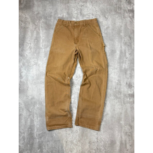 Vintage 90s Carhartt Canvas Workwear Carpenter Pants Size 31 Beige