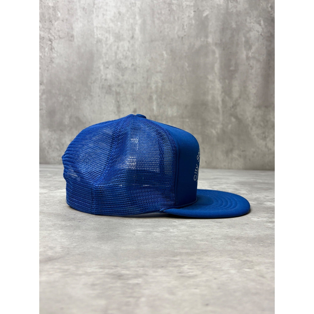 Vintage 80s City Square Auto Parts Graphic Trucker Snapback Hat OSFA
