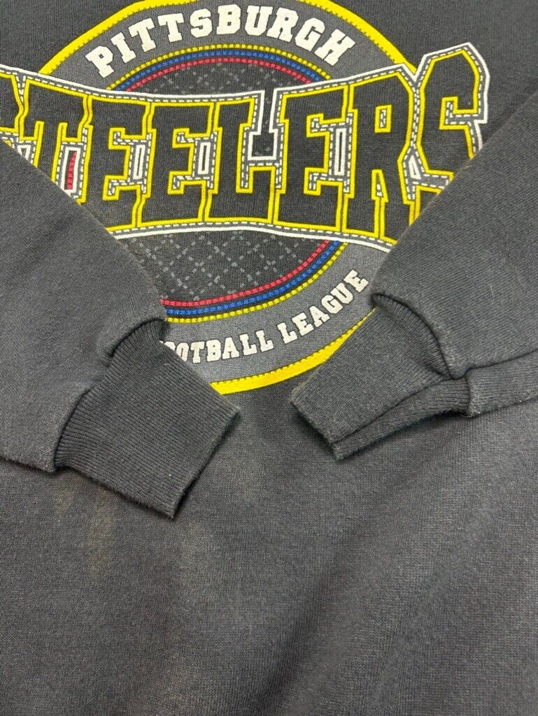 Vintage 1996 Pittsburgh Steelers NFL Graphic Spellout Sweatshirt Size Small 90s