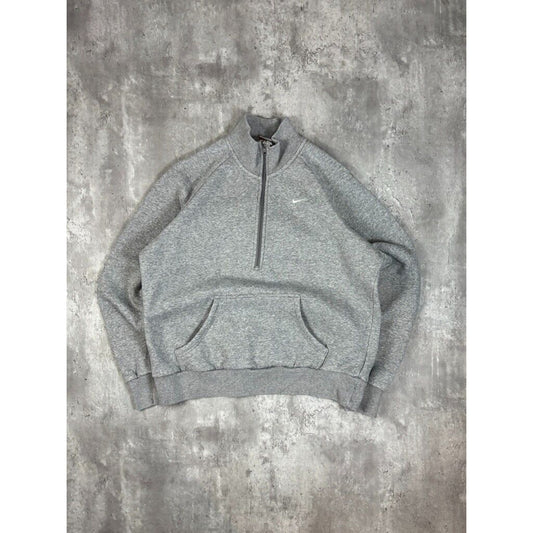 Vintage Womens Nike Embroidered Swoosh 1/2 Zip Pullover Sweatshirt Size XL Gray