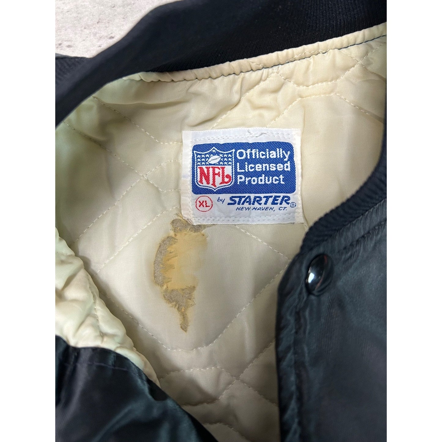 Vintage 90s Cincinnati Bengals NFL Starter Satin Bomber Jacket Size XL