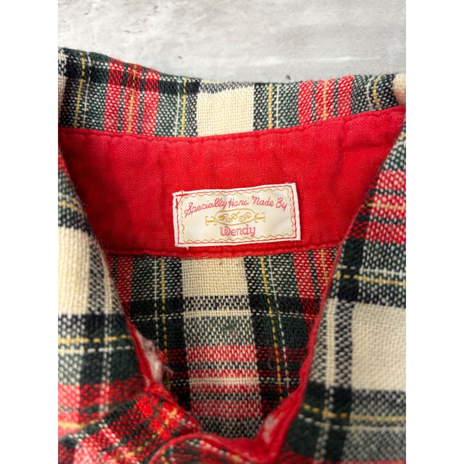 Vintage 1970s Hand Made Plaid Print Insulated Collared Jacket Size Large
