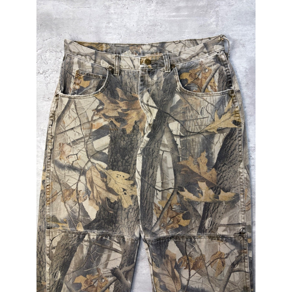 Vintage Wrangler Realtree Hardwoods Camo Double Knee Hunting Pants Size 32