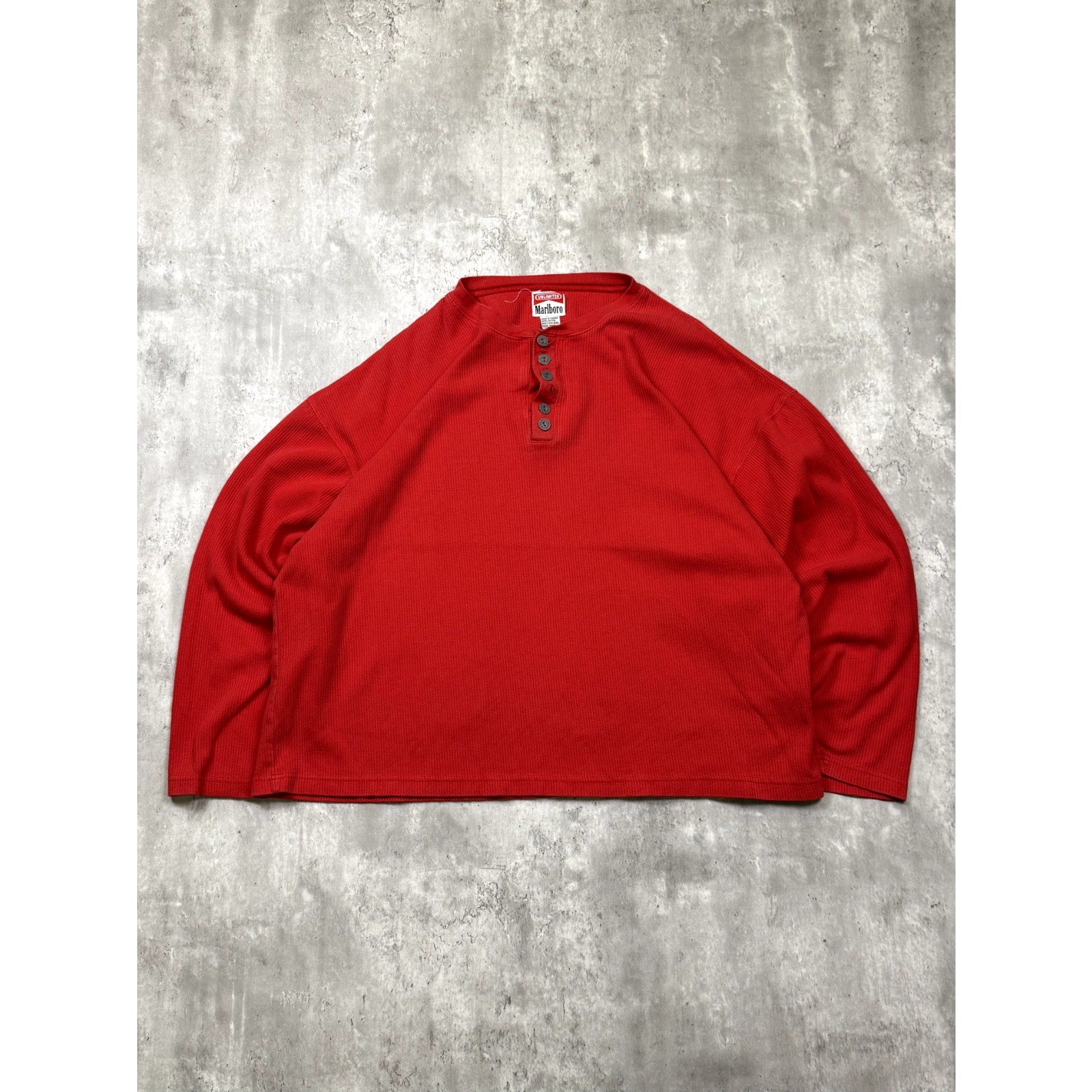 Vintage Marlboro Unlimited 1/4 Button Long Sleeve T-Shirt Size 2XL