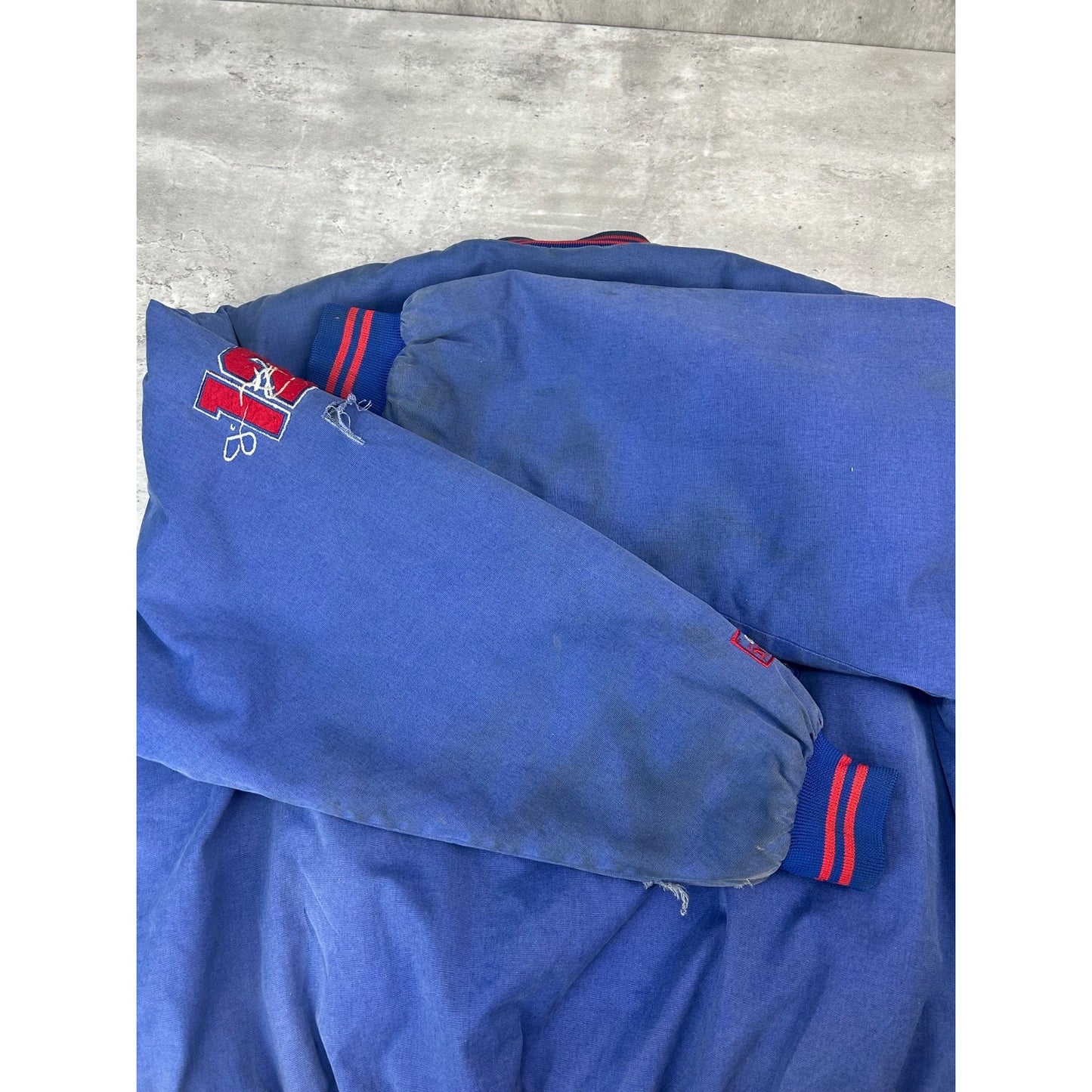 Vintage 90s Buffalo Bills NFL Embroidered Insulated Bomber Jacket Size XL