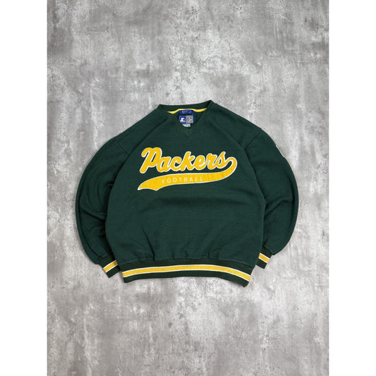 Vintage 90s Green Bay Packers NFL Embroidered Starter Tailsweep Sweatshirt Large
