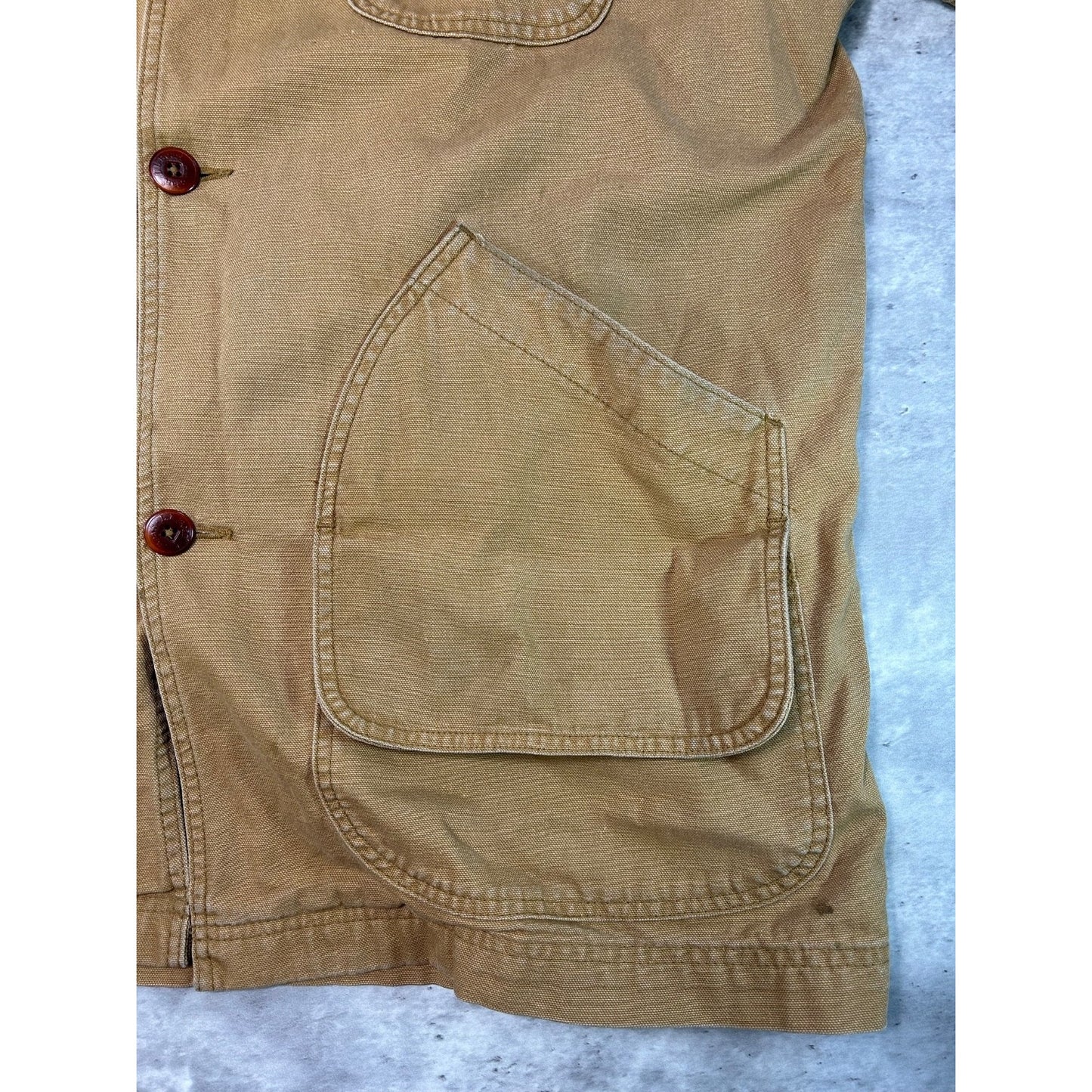 Vintage 90s L.L. Bean Multi Pocket Canvas Hunting Jacket Size XL Beige