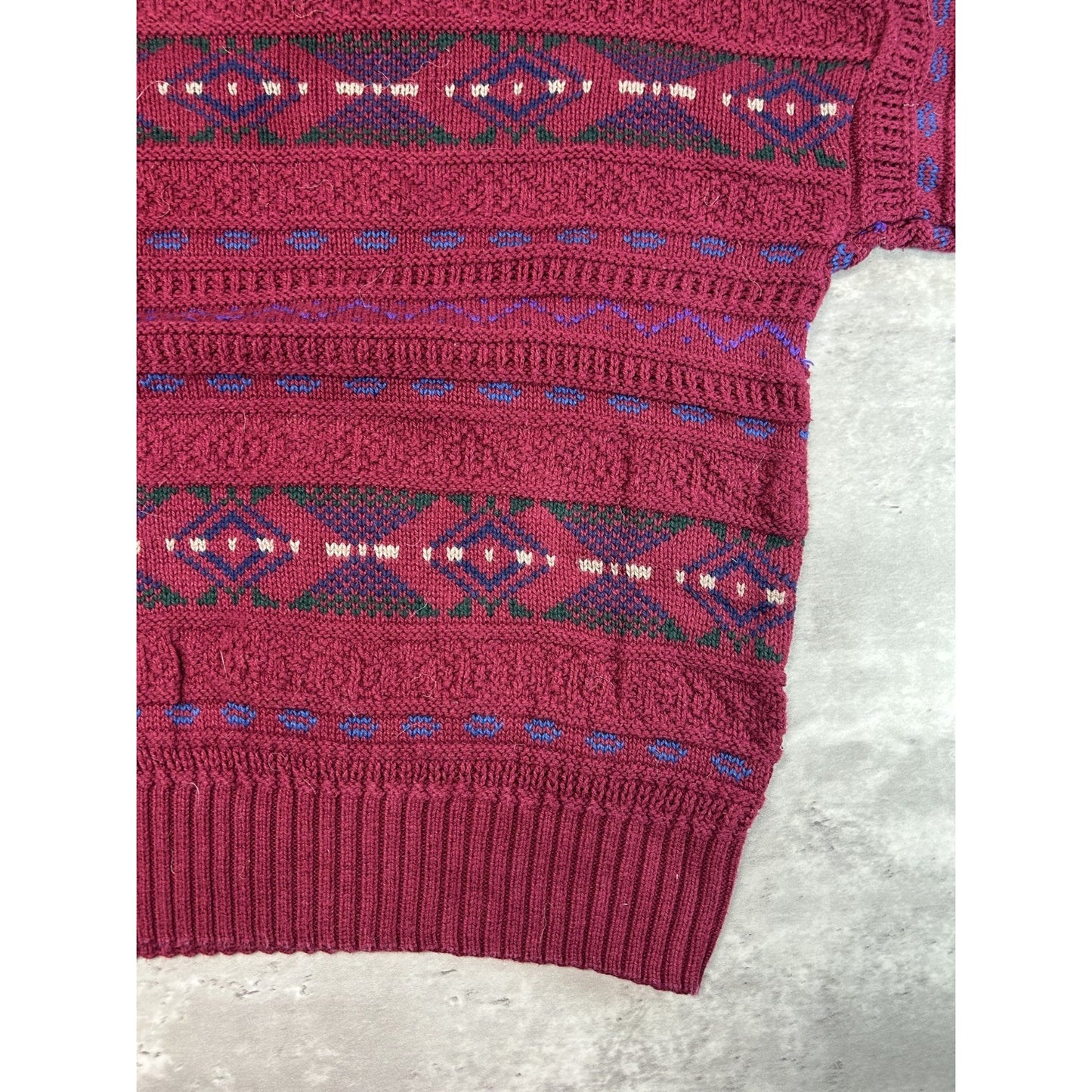 Vintage Lobo By Pendleton Geometric Striped Pullover Knit Sweater Size XL