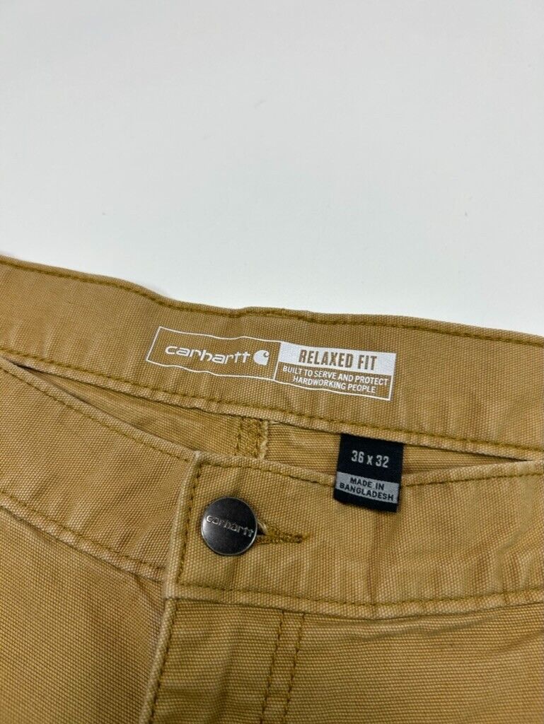 Carhartt Relaxed Fit Canvas Workwear Double Knee Pants Size 36 Beige