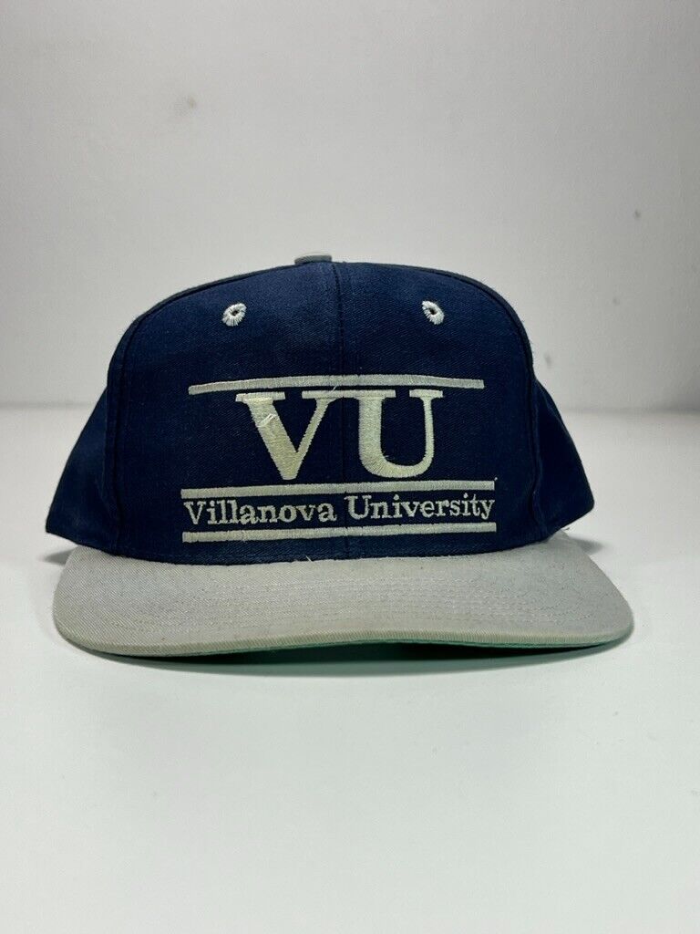 Vtg 90s Villanova University NCAA Embroidered Spellout Snapback Hat OSFA