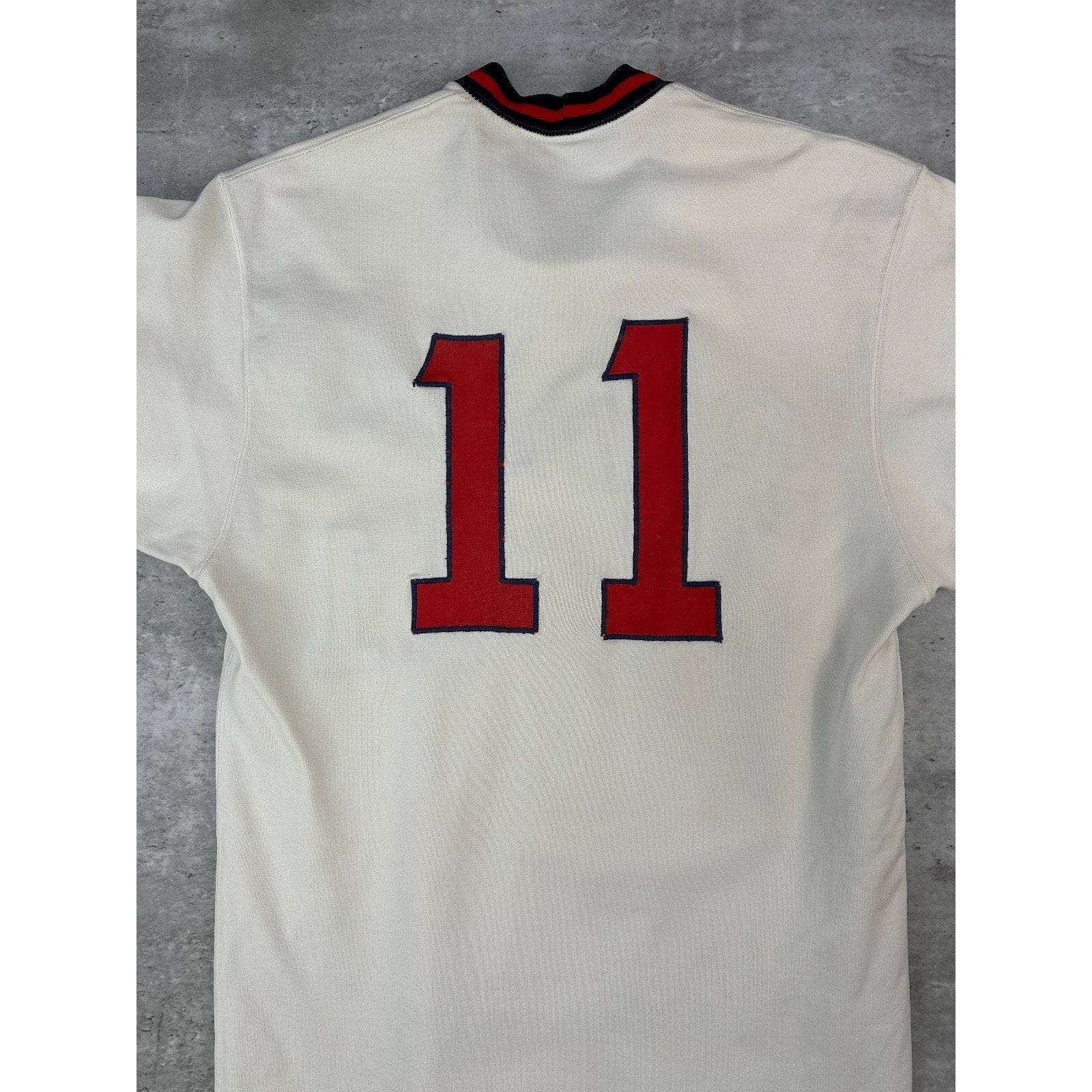 Vintage 60s/70s Patriots #11 Stitched Baseball Jersey Size Large White