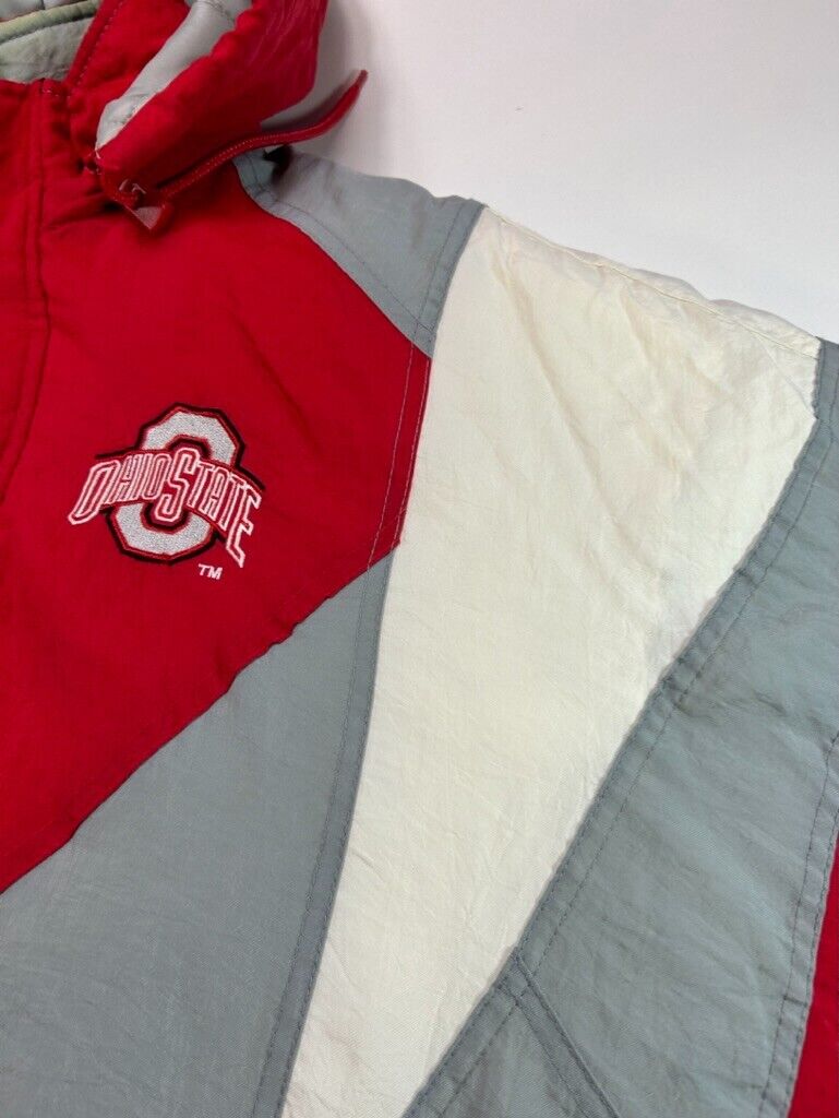 Vintage 90s Ohio State Buckeyes NCAA Insulated Reebok Hooded Jacket Size Medium