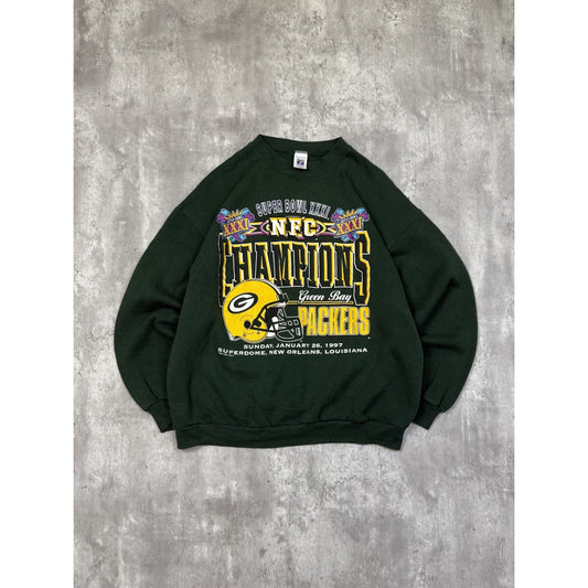 Vintage 1997 Green Bay Packers NFL Super Bowl XXXI Champs Sweatshirt Size Large