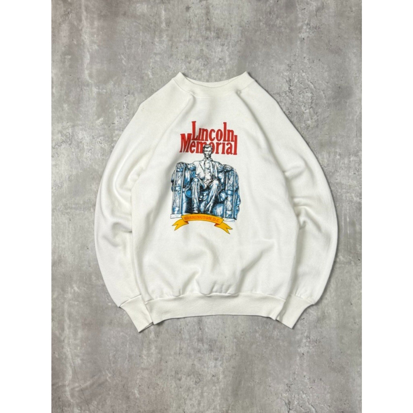 Vintage 80s/90s Lincoln Memorial Statue Graphic Destination Sweatshirt Size Med