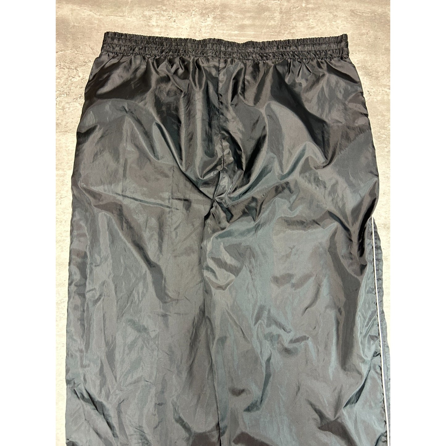 Vintage 90s Side Piping Nylon Track Pants Size Medium Black