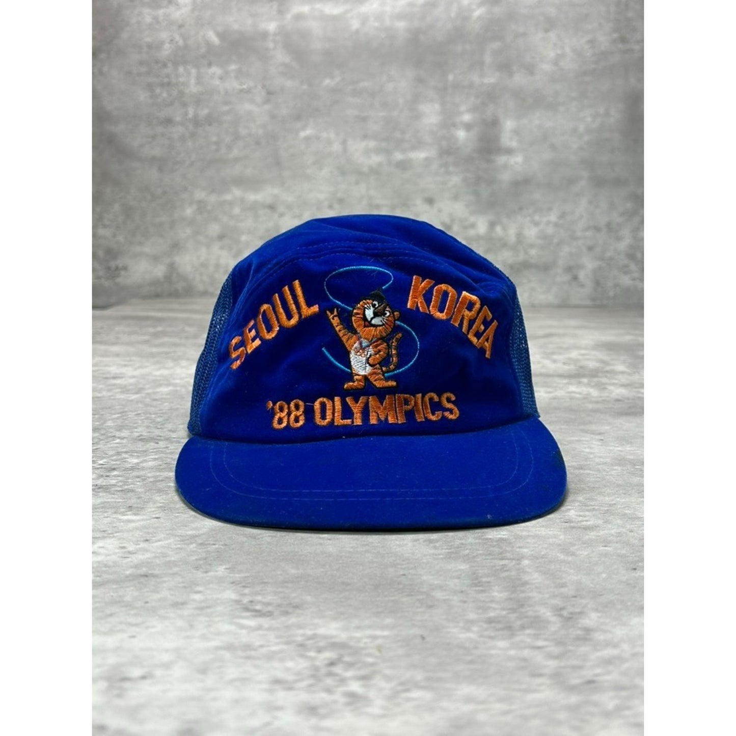 Vintage 1998 Korea Olympics Embroidered Logo Trucker Snapback Hat OSFA