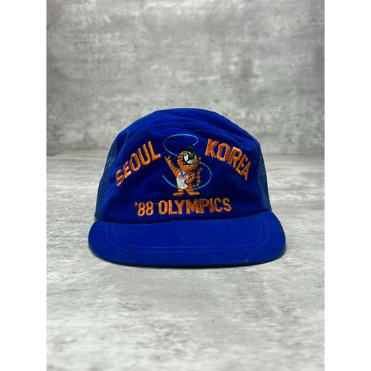 Vintage 1998 Korea Olympics Embroidered Logo Trucker Snapback Hat OSFA