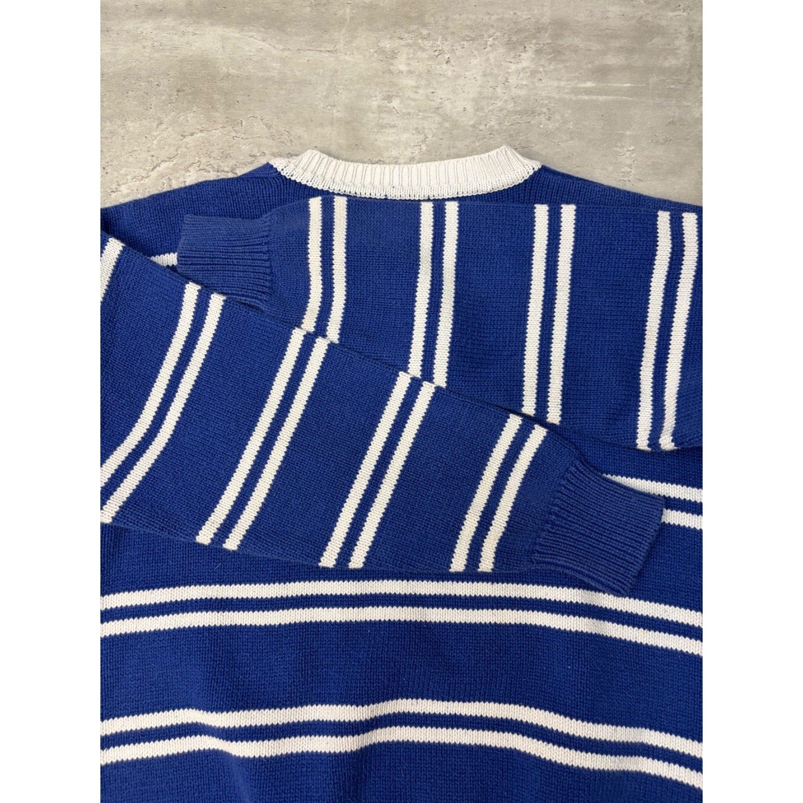 Vintage 90s Gap Striped Pattern Pullover Collar Button Knit Sweater Size Small