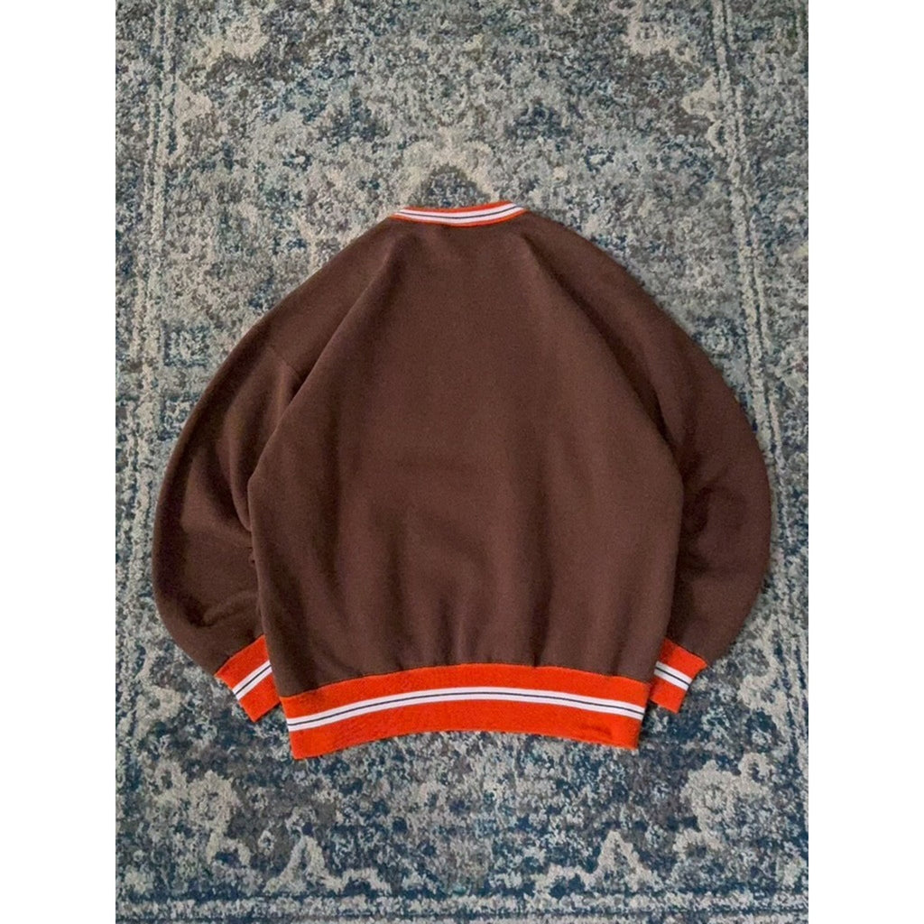 Vintage 90s Cleveland Browns NFL Fitness Embroidered Helmet Sweatshirt Sz XL