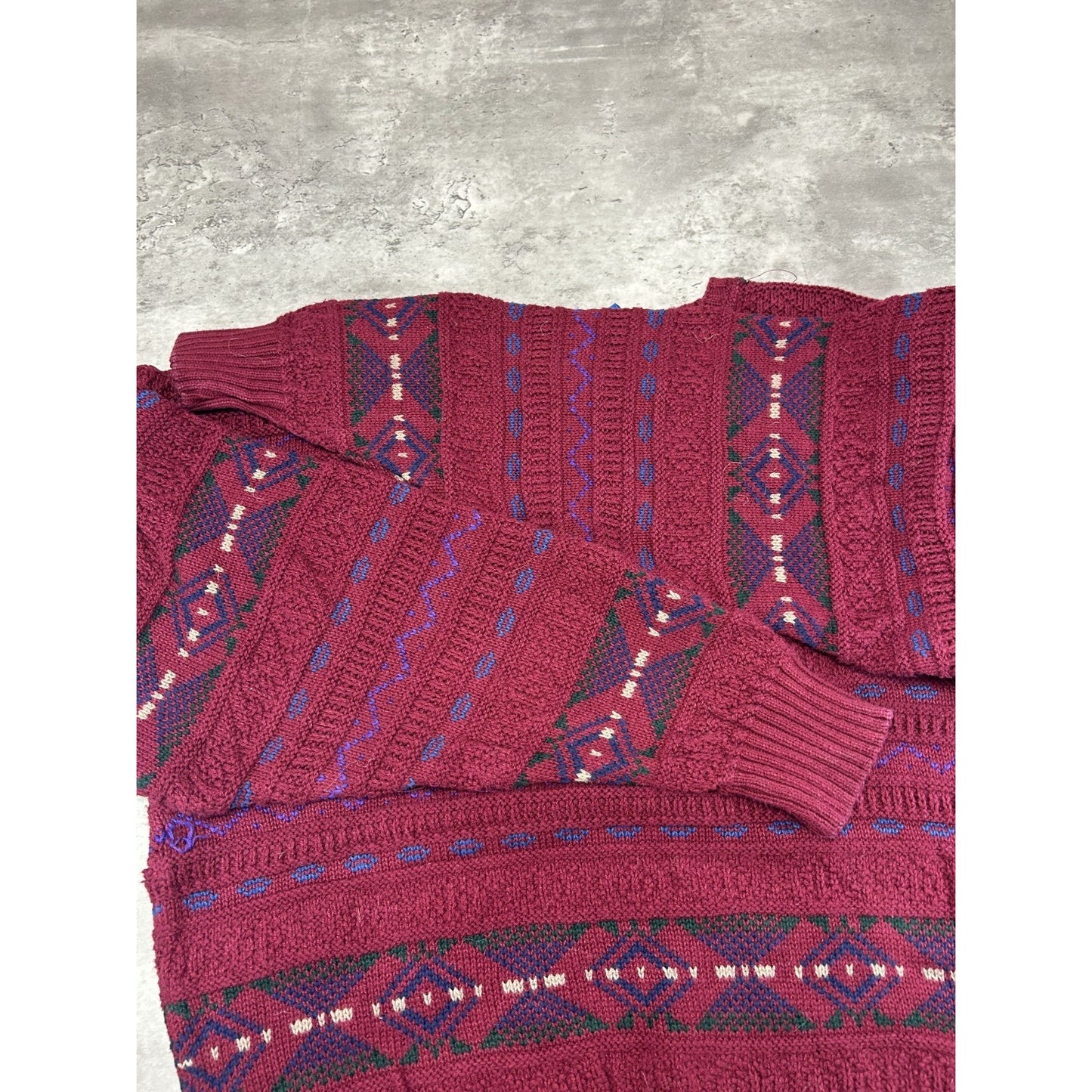 Vintage Lobo By Pendleton Geometric Striped Pullover Knit Sweater Size XL