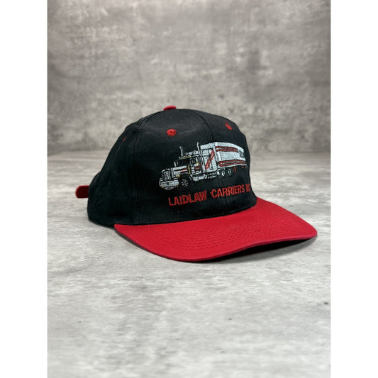 Vintage Laidlaw Carriers Inc. Embroidered Trucking Two Tone Strapback Hat OSFA