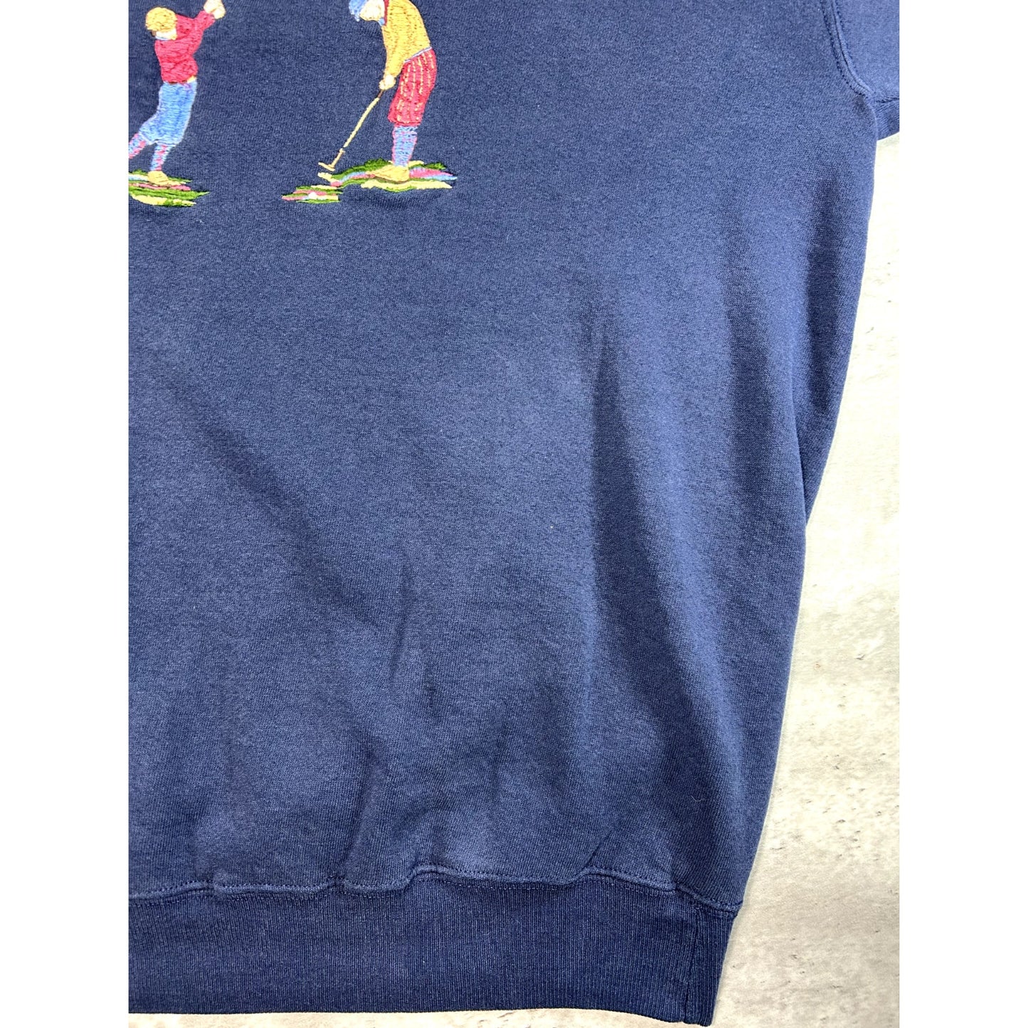 Vintage 90s Embroidered Golfers Graphic Crewneck Sweatshirt Size XL
