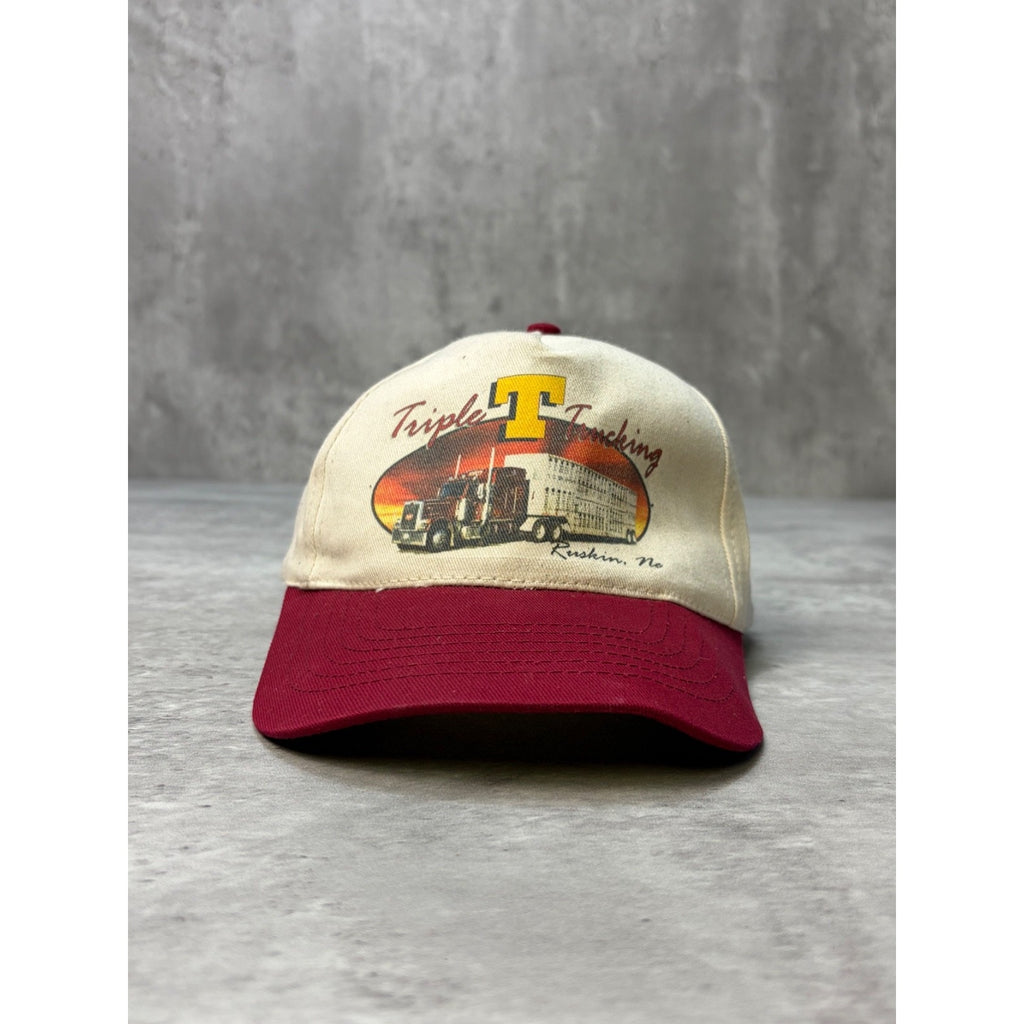 Vintage Triple T Trucking Graphic Spellout Snapback Hat OSFA