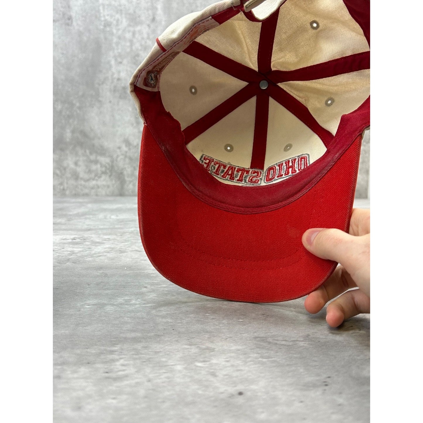 Vintage Ohio State Buckeyes NCAA Embroidered Spellout Strapback Hat OSFA