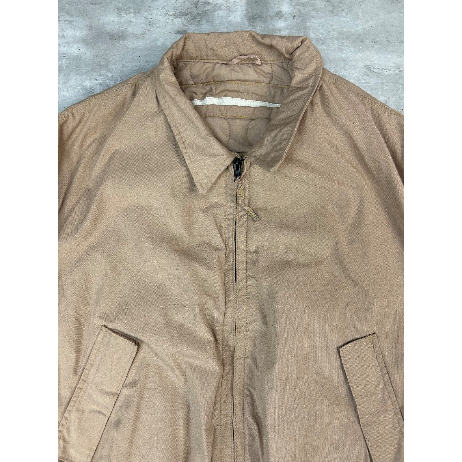 Vintage 90s Earth Tone Collared Full Zip Bomber Jacket Size XL