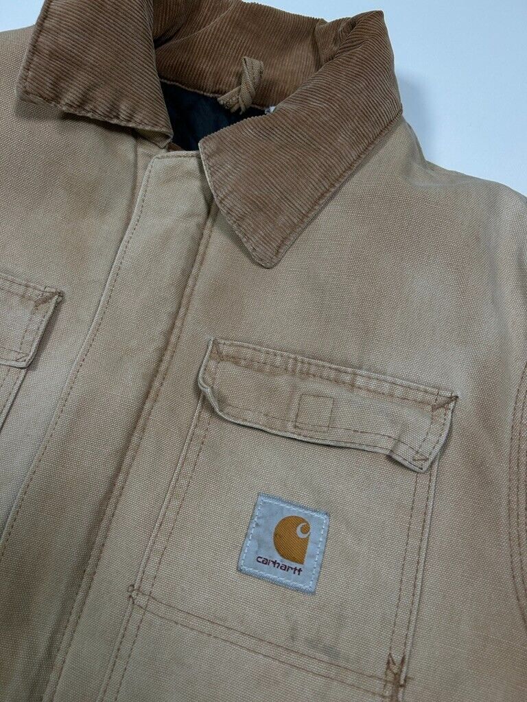 Vintage 90s Carhartt Quilted Lined Canvas Work Wear Arctic Coat Jacket Sz Large